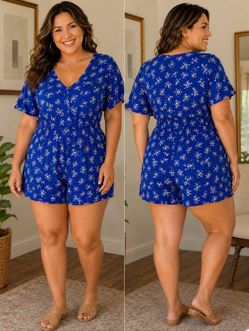 🥬Wild Fable Blue Floral Romper – Women’s Size 2X